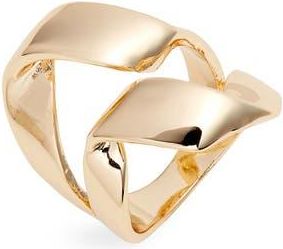Open Edit Sculpted Ribbon Ring in Gold at Nordstrom, Size 7