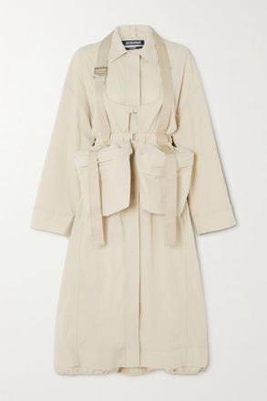 Jacquemus Cappotto In Misto Cotone Convertibile Carozzu - Ecru
