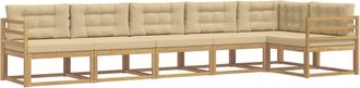 vidaXL Conjunto De Sof&aacute;s De Exterior 4 Uds. Y Beige Poli&eacute;ster Vidaxl