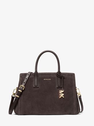 Michael Kors Laila Medium Suede Satchel