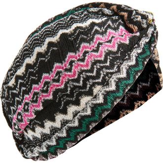 Missoni Knotted Zigzag Head Wrap in Black Multi at Nordstrom