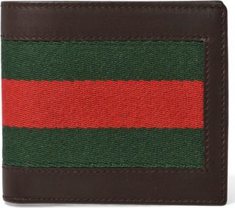 Gucci Dark Brown Green Red Color Leather Wallet (Bi-Fold) (Pre-Owned)