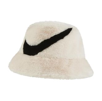 Nike (WMNS) Nike Apex Faux Fur Swoosh Bucket Hat Cream FV6417-838