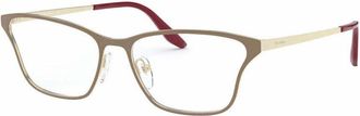 Prada Ladies Gold Tone Rectangular Eyeglass Frames 0PR60XV5541O153