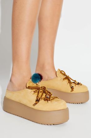 Fendi Platform Shoes Apres, Womens, Beige