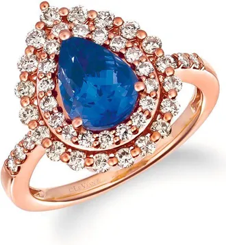 Le Vian Ladies Center Color Cocktail Rings set in 14K Strawberry Gold YRNL 13