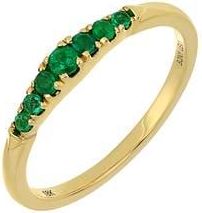 Bony Levy El Mar Emerald Stacking Ring in 18K Yellow Gold at Nordstrom Rack, Size 7