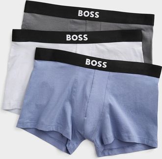 BOSS Mens 3 grey/blue trunks BOSS ONE 3-pack