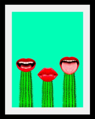 Queence Bild »Mund« Bilder von Frauen Bilder von Männern Gesicht Humor HD Premium Poster-Druck inkl. Holzrahmen