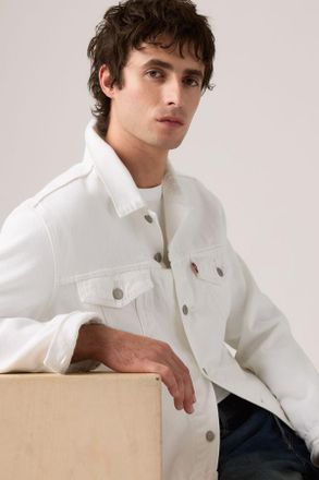 Levi's Trucker Jacket - Uomo - 2XL - Bianco / Loose Leaf