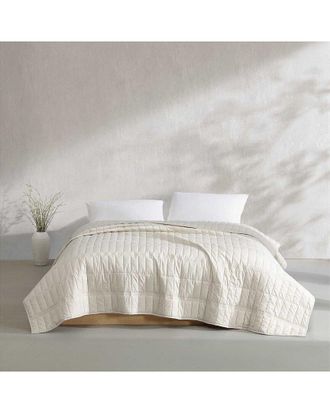 Calvin Klein 200 Thread Count Solid Washed Percale Cotton Quilt Set