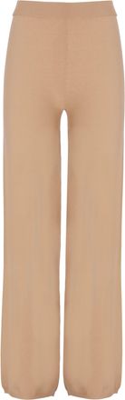 KANGRA Beige Viscose Straight-Leg Pants