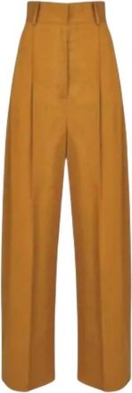 Ferragamo Womens High-Waisted Pants In Brown
