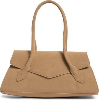 BCBGeneration Pointed Flap Faux Leather Shoulder Bag in Taupe at Nordstrom Rack