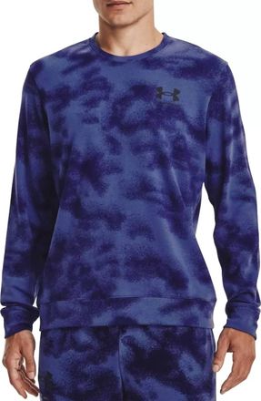 Under Armour Rival Terry Novelty Crew In Sonar Blue/black