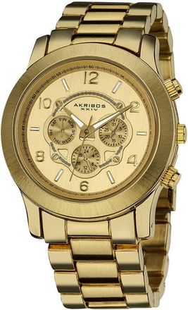 Akribos XXIV Akribos Ultimate GMT Multi-Function Gold Dial Ladies Watch AK583YG