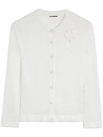 Jil Sander embroidered cardigan - women - Viscose - 36 - White