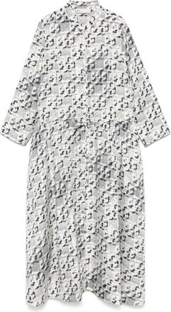 Tory Burch Abito midi con stampa - Bianco