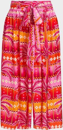 Johnny Was Zahara Tropical Crop Palazzo Pants