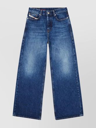 Diesel cotton high-rise straight-leg jeans