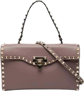 Valentino Borsa Satchel con Borchie Pre-owned - - Pre-owned - Donna - Rosa - ONE SIZE