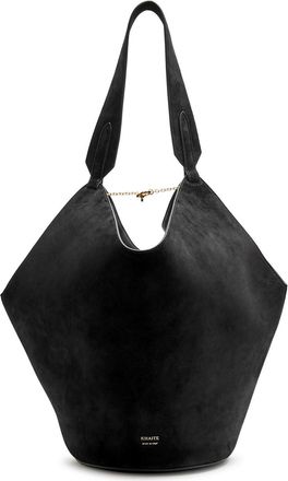 Khaite Lotus Small Suede Tote - Black - One Size