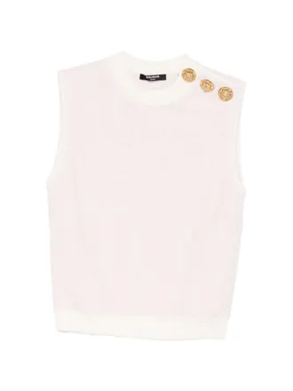 Balmain Womens Tweed Tank Top