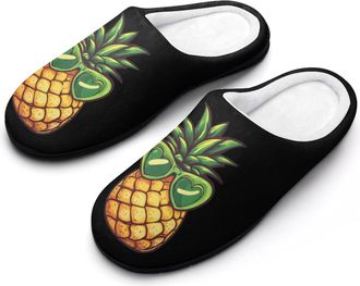 Generic Pineapple Womens Slippers Warm House Slippers Indoor House Shoes with Anti-Skid Rubber Sole
