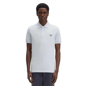 Fred Perry Heren Logo Katoenen Polo Shirt (Ijsblauw)