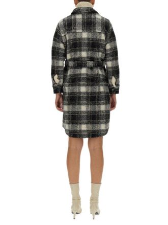 Woolrich Check Print Wool Coat - Black
