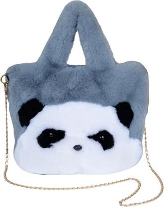 Generic Faux plush bag womens crossbody cute and versatile cartoon mini bag(grey)