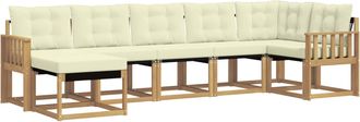 vidaXL Conjunto De Sof&aacute;s De Exterior 7 Uds. Blanco Y Crema Vidaxl