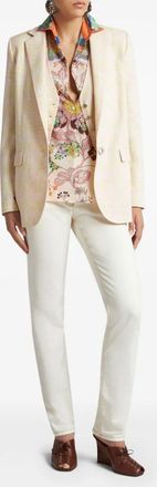 Etro Etro Womens Slub Waistcoat - Cream Linen - Size EU 46 (Womens)
