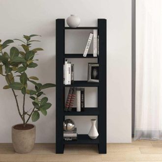 vidaXL Libreria/Divisorio Nero 60x35x160 cm Legno Massello - Vidaxl
