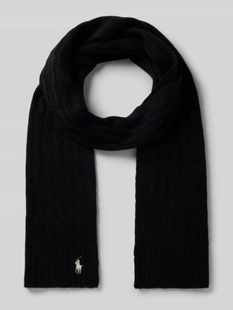 Polo Ralph Lauren Wollschal mit Logo-Stitching in Black, Gr&ouml;&szlig;e 1