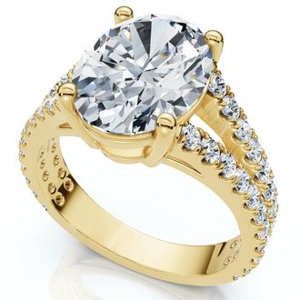 Pompeii3 Certified 3 1/2Ct Maribel Oval Diamond Engagement Ring 14k Gold or Pt Lab Grown