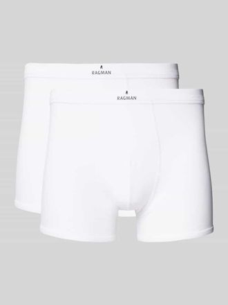 Ragman Boxershorts mit Label-Print Modell PIMA in Weiss, Gr&ouml;&szlig;e S