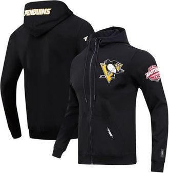 Pro Standard Mens Pro Standard Black Pittsburgh Penguins Classic Chenille Full-Zip Hoodie Jacket at Nordstrom, Size Medium