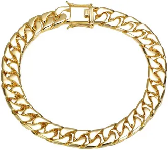Rachel Glauber 14K Plated Curb-Link Bracelet