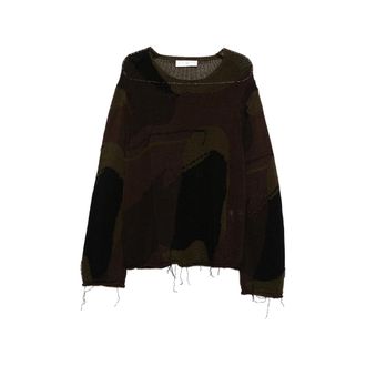 Our Legacy Rigid Popover Camouflage Knitted Sweater