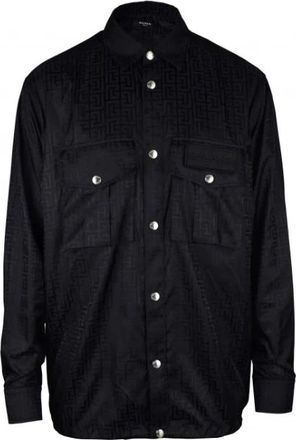 Balmain Oversized Nylon Shirt - Heren - Casual Overhemden - Zwart - M - Nylon - Overhemden