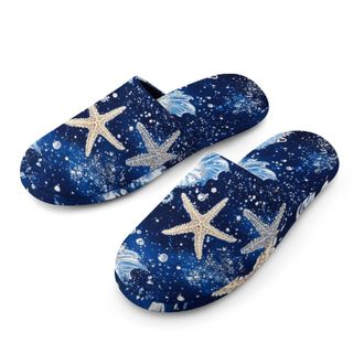 Generic Seahorses And Starfish Mens House Slippers Slip Indoor Slipper On Shoes Warm Outdoor