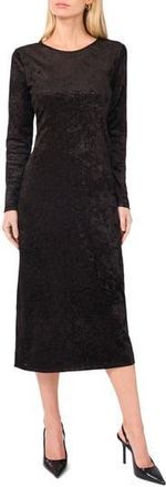 Vince Camuto Long Sleeve Velvet Dress in Rich Black at Nordstrom Rack, Size Xx-Large