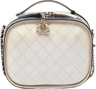 Chanel Pre-owned Vanity Case - Dames - Vintage Schoudertas - Beige - ONE Size - Leer - Vintage
