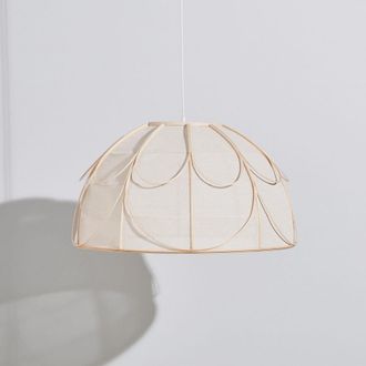 Maisons du monde L&aacute;mpara de techo tipo c&uacute;pula de poli&eacute;ster reciclado, color crema