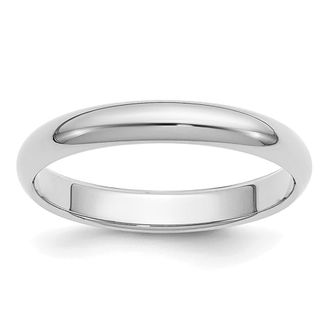 Diamond2Deal Platinum 3mm Half Round Wedding Band Ring