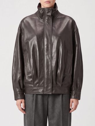 Arma Bomber relaxed fit in pelle dagnello con collo alto e spalle scese