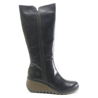FLY London NARY328FLY Rug Leather Womens Calf Length Boots - Black - Size:UK 5
