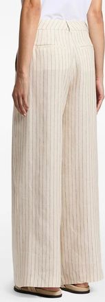 PESERICO Womens Pinstripe Palazzo Pants Ss26 W