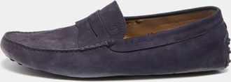 Tod's Tods Purple Suede Slip On Loafers